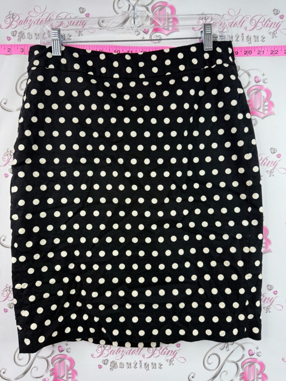 Banana Republic Midi Pencil Skirt dramatic casual Polka Dot Black and White